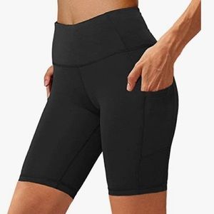 Women's High Waist Biker Short with Side Pocket. Size Large